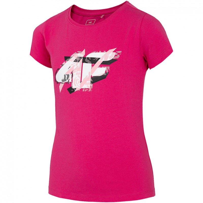 Koszulka młodzieżowa 4F różowa - HJL21-JTSD002 53N