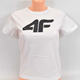 Koszulka młodzieżowa 4F biała - HJK21-JTSM010B 10S