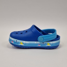 Klapki dziecięce Toddler CrocsFLBaby Shark Band Clog -207066-4JL