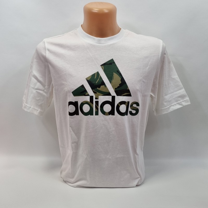 Koszulka męska Adidas M CAPO T biała logo moro - GV5237