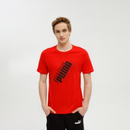 Koszulka męska Puma Power Logo Tee M czerwona - 847376 11