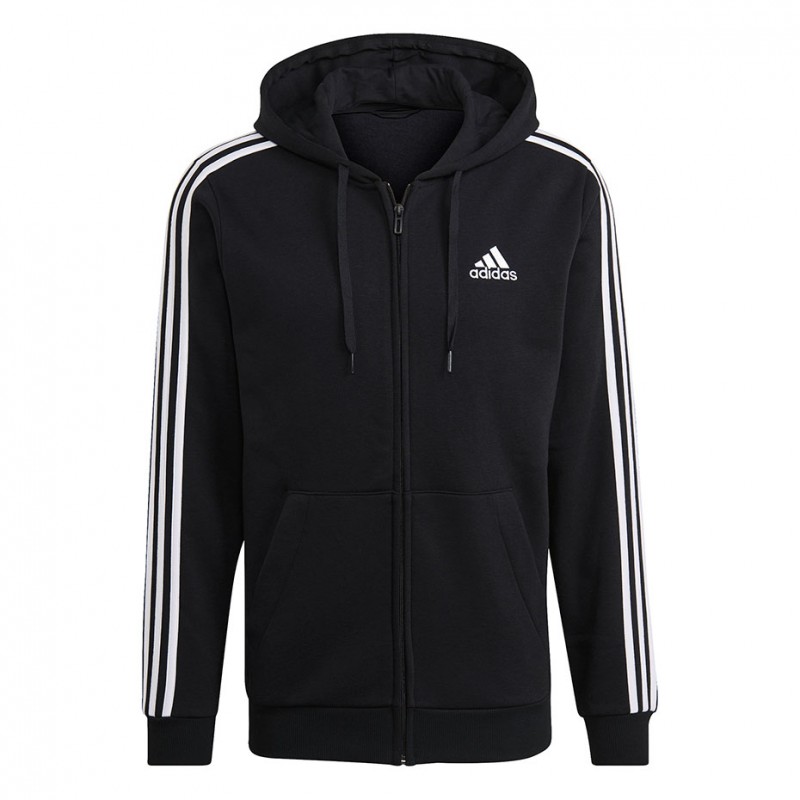 Bluza męska Adidas Essentials Full-Zip Hoodie czarna- GK9051
