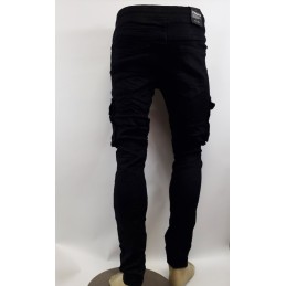 Spodnie jeansowe joggery męskie Viman Denim Jeans czarne -