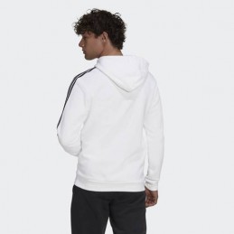 Bluza męska Adidas Essentials Fleece 3-Stripes Hoodie biała -