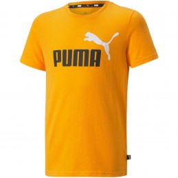 Koszulka młodzieżowa Puma ESS+ Col Logo Tee żółta- 586985 39