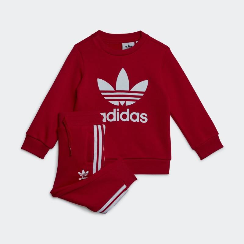 Dres dziecięcy Adidas Crew Sweatshirt Set czerwony- IB8665