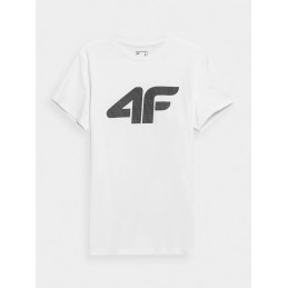Koszulka młodzieżowa 4F biała - 4FSS23TTSHM537 10S
