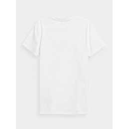 Koszulka młodzieżowa 4F biała - 4FSS23TTSHM537 10S
