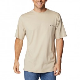 Koszulka męska Columbia CSC Basic Logo SS Tee beżowa- 1680053274