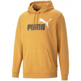 Bluza męska z kapturem Puma Hoodie Ess+ 2 Col Big Logo żółta-