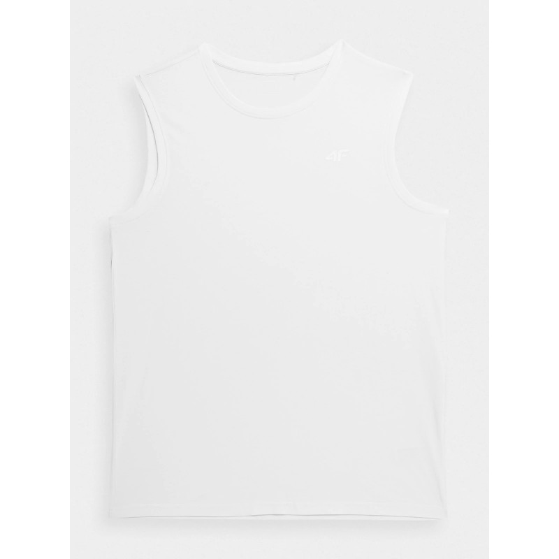 Koszulka męska 4F biała - 4FSS23TSLEM016 10S