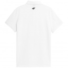 Koszulka męska polo 4F biała- 4FSS23TPTSM039 10S