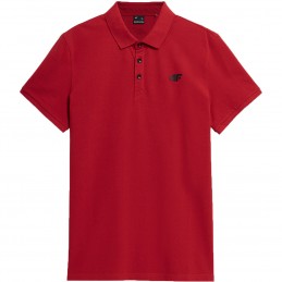 Koszulka męska polo 4F czerwona- 4FSS23TPTSM039 62S