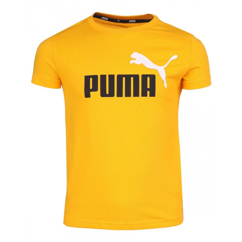 Koszulka młodzieżowa Puma ESS+ Col Logo Tee żółta - 586985 45