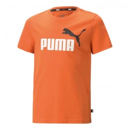 Koszulka młodzieżowa Puma ESS+ Col Logo Tee pomarańczowa -