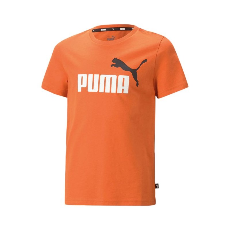 Koszulka młodzieżowa Puma ESS+ Col Logo Tee pomarańczowa -