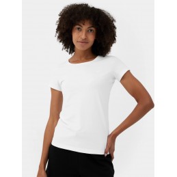 Koszulka damska 4F biała - 4FSS23TTSHF580 10S