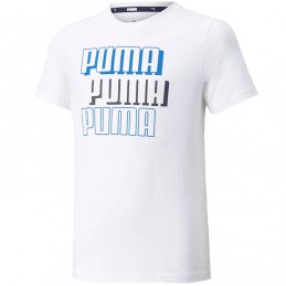 Koszulka młodzieżowa Puma Alpha Tee B biała - 589257 02
