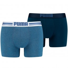 Bokserki męskie Puma Placed Logo Boxer 2P denim - 906519 05