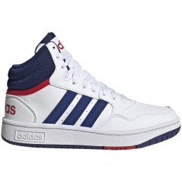 Buty młodzieżowe Adidas Hoops Mid biało-niebieskie - GZ9647