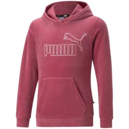 Bluza młodzieżowa Puma ESS + Velour Hoodie G różowa - 671040 45