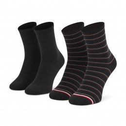 Skarpety Tommy Hilfiger Short Sock 2P PR czarne - 100002817 004