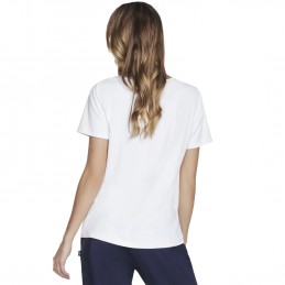 Koszulka damska Skechers GO Dri Serene V-Neck Tee biała -