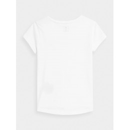 Koszulka młodzieżowa 4F biała - 4FJAW23TTSHF0816 10S