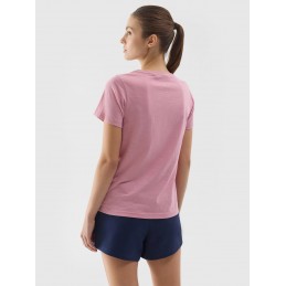Koszulka damska 4F różowa - 4FWSS24TTSHF1162 56S