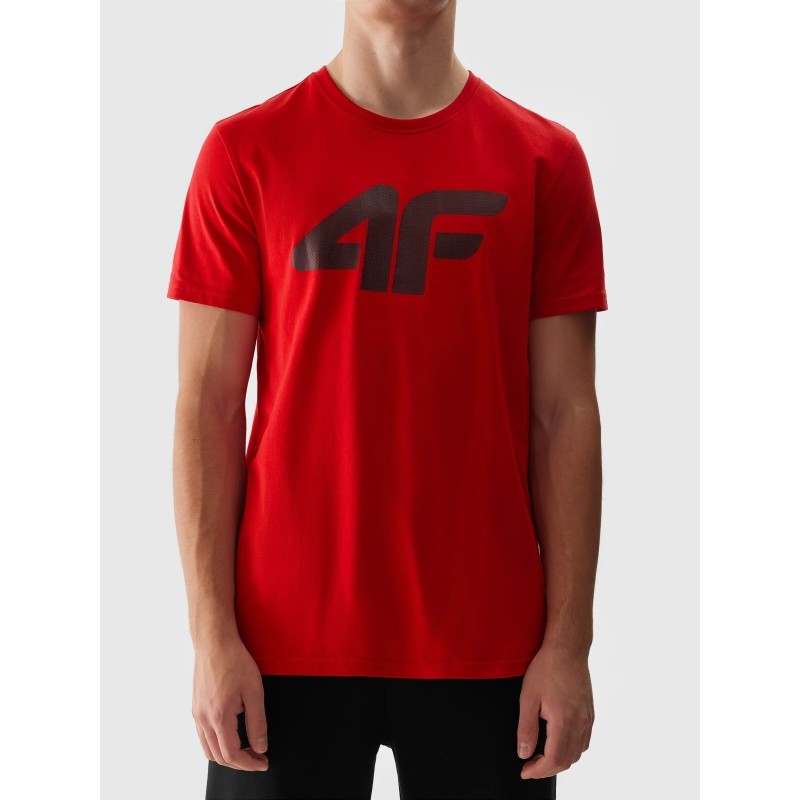 Koszulka męska 4F czerwona - 4FWSS24TTSHM1155 61S