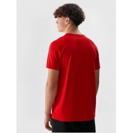 Koszulka męska 4F czerwona - 4FWSS24TTSHM1155 61S