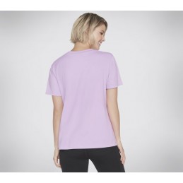 Koszulka damska Skechers GO Dri Serene V-Neck Tee lawenda -