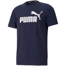 Koszulka męska Puma ESS Logo Tee Peacoat granatowa - 586666 06