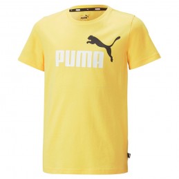 Koszulka młodzieżowa Puma ESS+ Col Logo Tee żółta - 586985 45