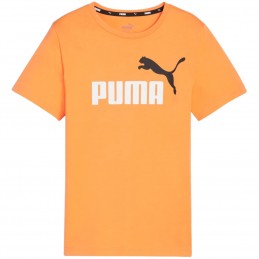 Koszulka młodzieżowa Puma ESS+ 2 Col Logo Tee B pomarańczowa -