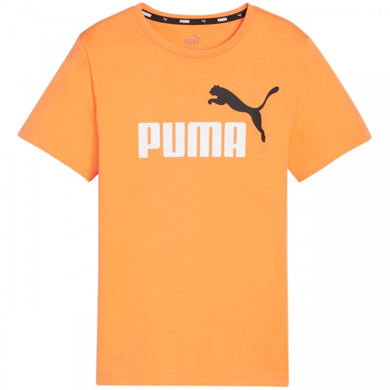 Koszulka młodzieżowa Puma ESS+ 2 Col Logo Tee B pomarańczowa -