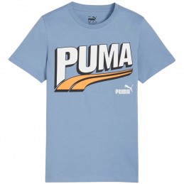 Koszulka młodzieżowa Puma ESS+ MID 90s Graphic Tee niebieska -