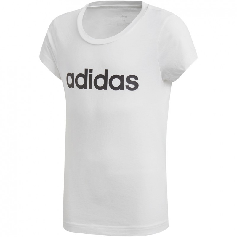 Koszulka młodzieżowa Adidas YG Essentials Linear Tee biała -