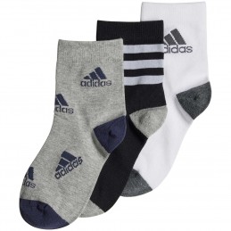 Skarpety dla dzieci adidas Graphic 3P szaro-biało-czarne -