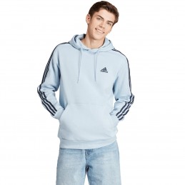 Bluza męska adidas Essentials Fleece 3-Stripes Hoodie błękitna