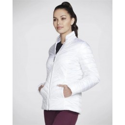 Kurtka damska Skechers Goshield Shine biała - JA150 WHT