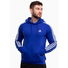 Bluza męska adidas Essentials Fleece 3-Stripes Hoodie niebieska