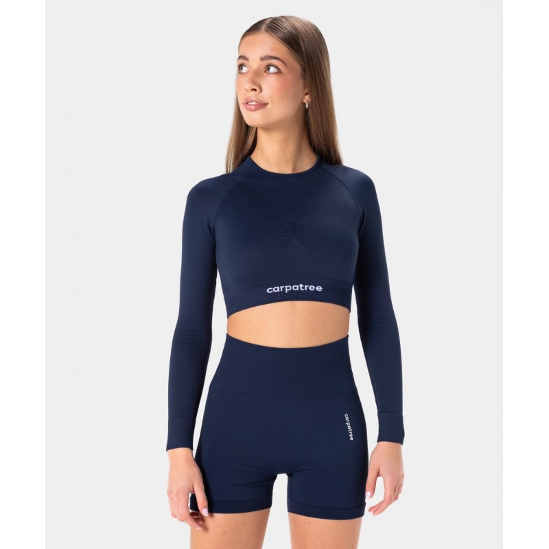 Bezszwowy longsleeve Carpatree Allure Midnight Blue niebieski -