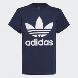 Koszulka młodzieżowa Adidas Trefoil Tee granatowa - HK0260