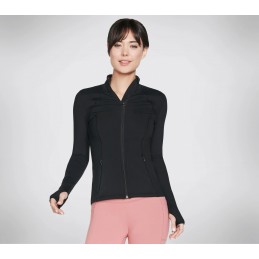 Bluza damska Skechers Go Walk Mesh Jacket czarna - W03JA158 BLK