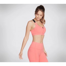 Biustonosz Skechers GO WALK Zip Front Bra koralowy - W3BR99 CRL