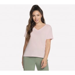 Koszulka damska Skechers Pima V-Neck Tee jasny róż - TP130 WPK