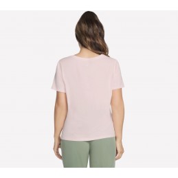 Koszulka damska Skechers Pima V-Neck Tee jasny róż - TP130 WPK