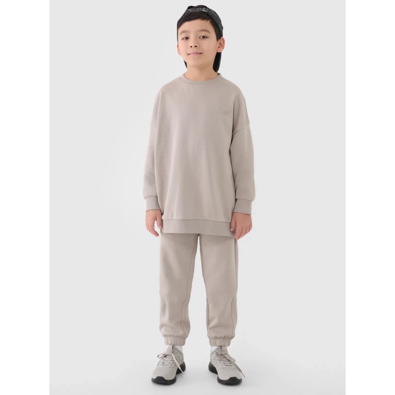 Dres dziecięcy 4F beżowy - 4FJRAW24TAPSU040 83S Dres dziecięcy 4F beżowy - 4FJRAW24TAPSU040 83S