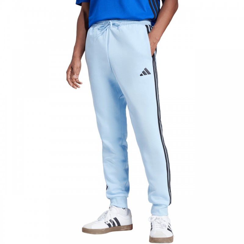 Spodnie męskie adidas Essentials 3-Stripes Fleece błękitne - Spodnie męskie adidas Essentials 3-Stripes Fleece błękitne -